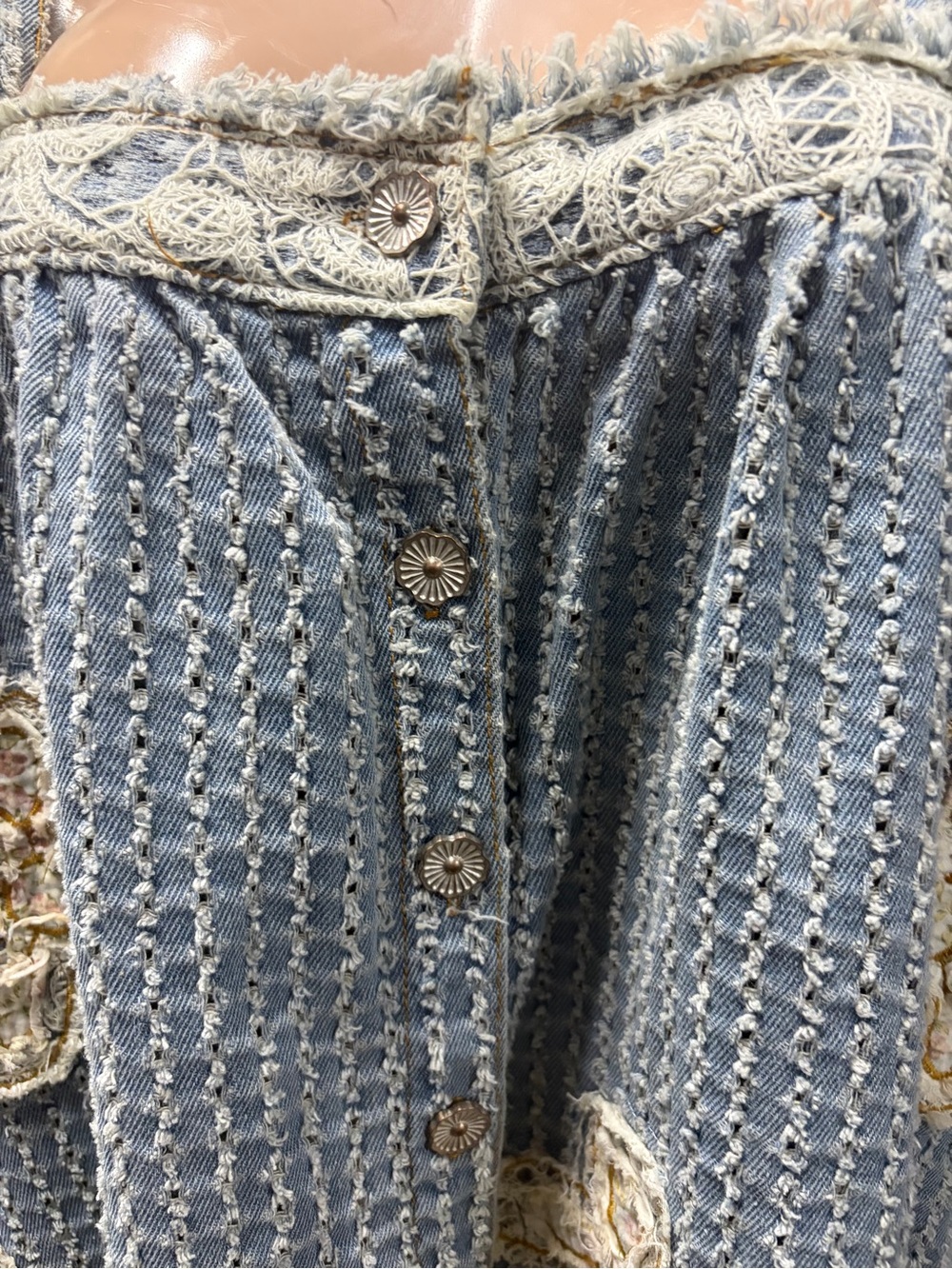Pol Blue Crochet Lace Trim Tank Dress - Picture 6 of 8